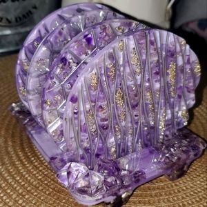 Amethyst resin coasters & stand